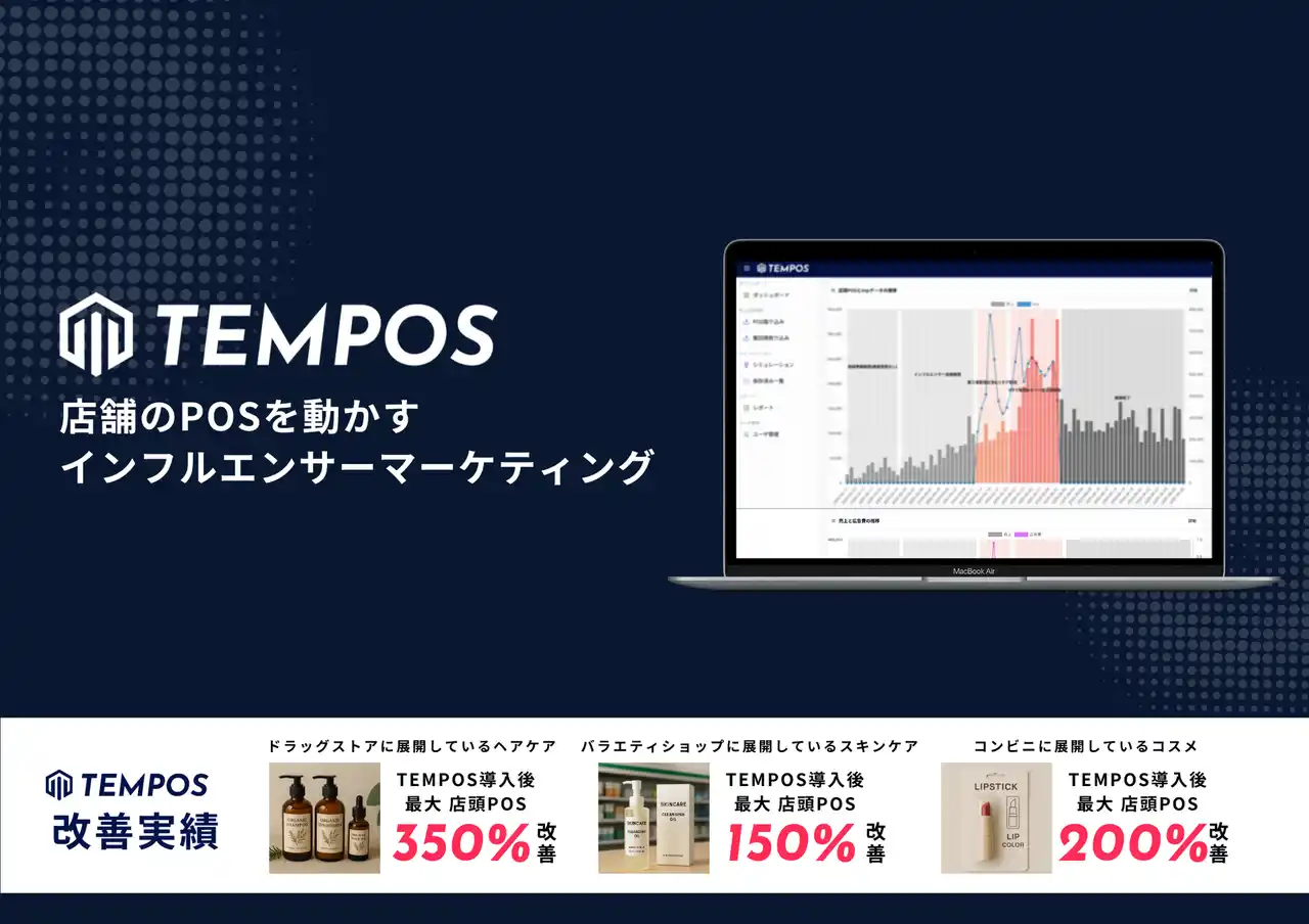 【業界初*】店頭のPOSを動かすインフルエンサーマーケティングサービス「TEMPOS（テンポス）」始動