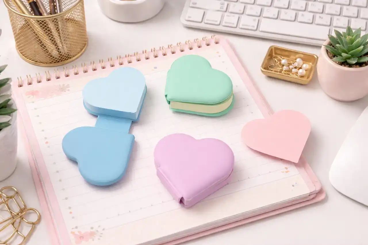 【ハートふせん新発売】プニプニ触感でデスクに“かわいい”をプラス|販促花子ノベルティ【チャンスメーカー株式会社】