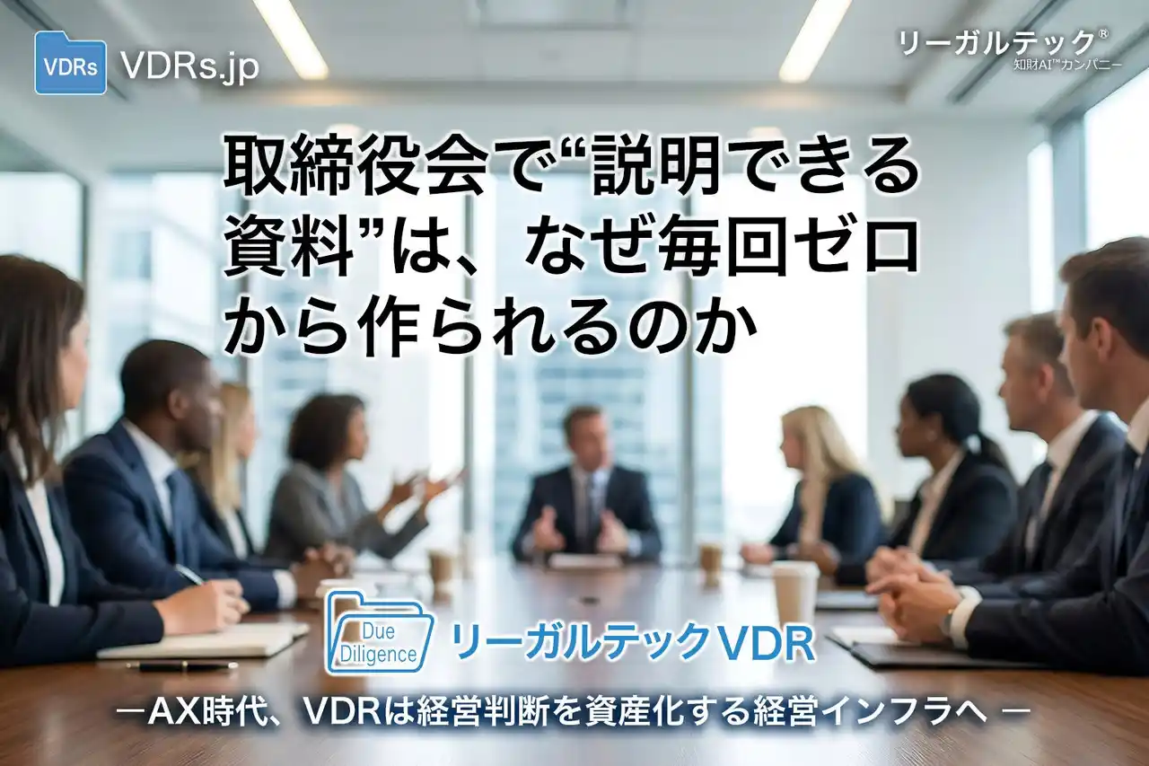 【リーガルテック株式会社】 取締役会で“説明できる資料”は、なぜ毎回ゼロから作られるのか ～企業の経営判断資産化に関する実態調査結果発表～【リーガルテックVDR】