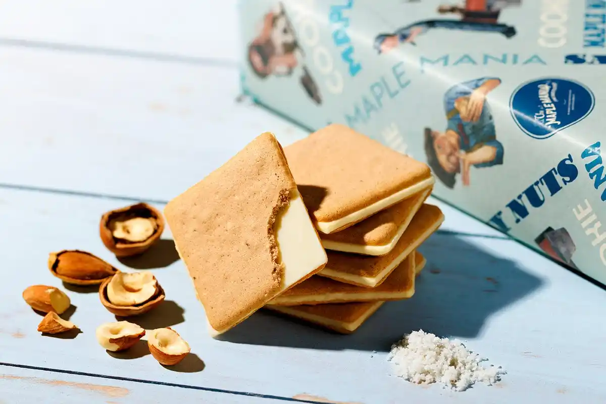 【株式会社シュクレイ】 ≪ GW・夏休みのお土産に≫ ナッツの香ばしさと塩味を効かせた『メープルソルティナッツクッキー』が【ザ・メープルマニア】より、4月25日（土）から期間限定で発売!