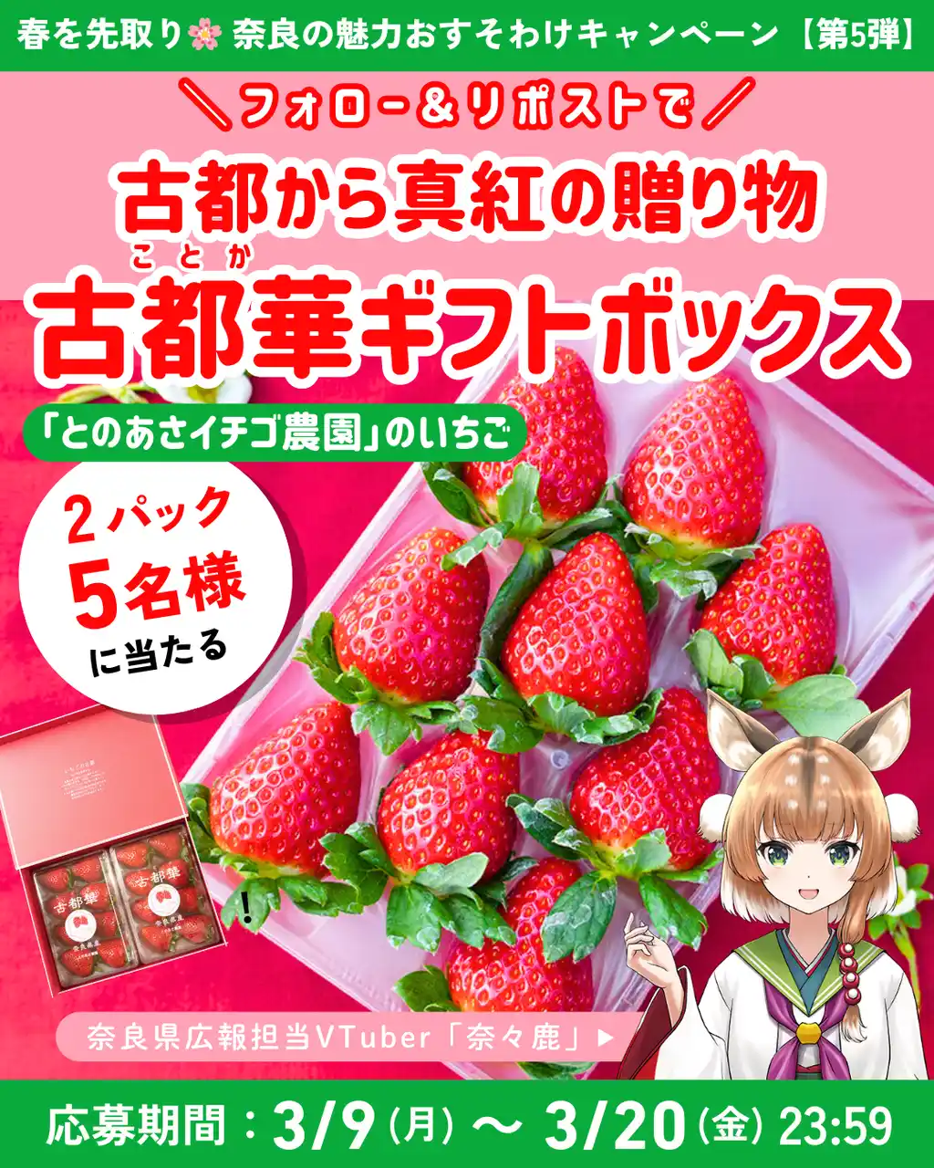 【奈良県】 奈良県広報担当VTuber「奈々鹿」によるSNSキャンペーン第5弾実施！