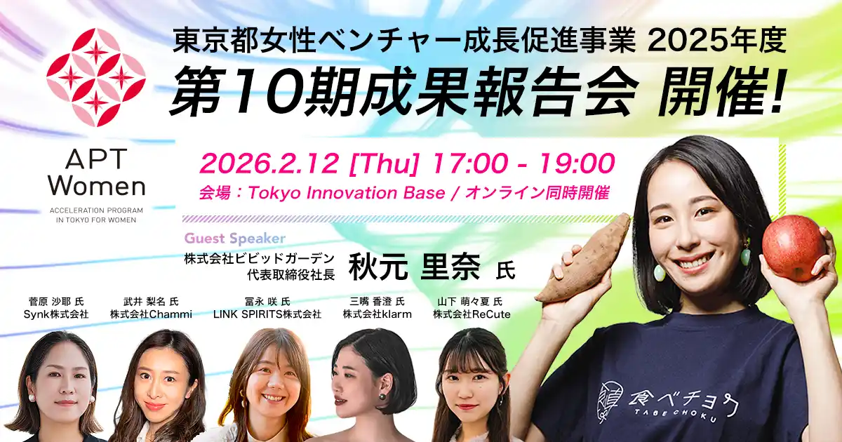 【01Booster】 女性起業家の事業成長を一挙公開！東京都女性ベンチャー成長促進事業「APT Women」第10期成果報告会を開催