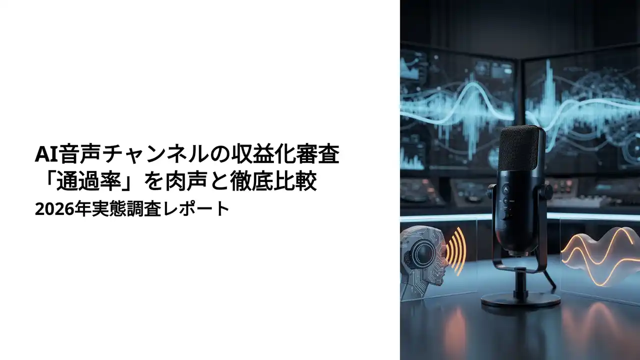 AI音声チャンネルの収益化審査「通過率」を肉声と徹底比較｜2026年実態調査レポート