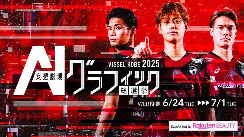 【ヴィッセル神戸】 汰木康也選手が3連覇達成！生成AIによる「ヴィッセル神戸グラフィック総選挙」結果発表