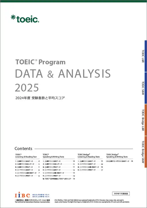 【一般財団法人 国際ビジネスコミュニケーション協会】 「TOEIC(R) Program DATA & ANALYSIS 2025」発表
