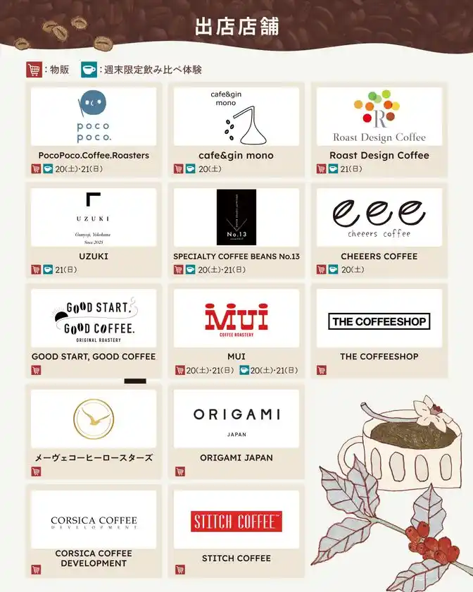 YOKOHAMA COFFEE MARCHE 出店店舗一覧