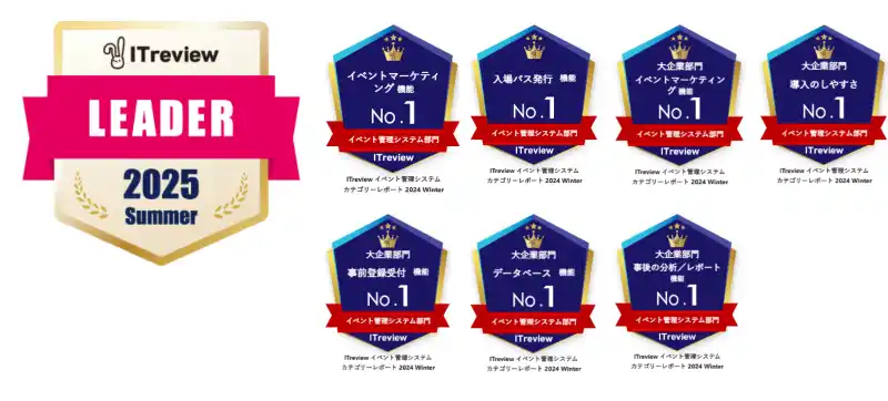 【株式会社シャノン】 「SHANON MARKETING PLATFORM」が「ITreview Grid Award 2025 Summer」のイベント管理システム部門において最高位の「Leader」を24期連続受賞