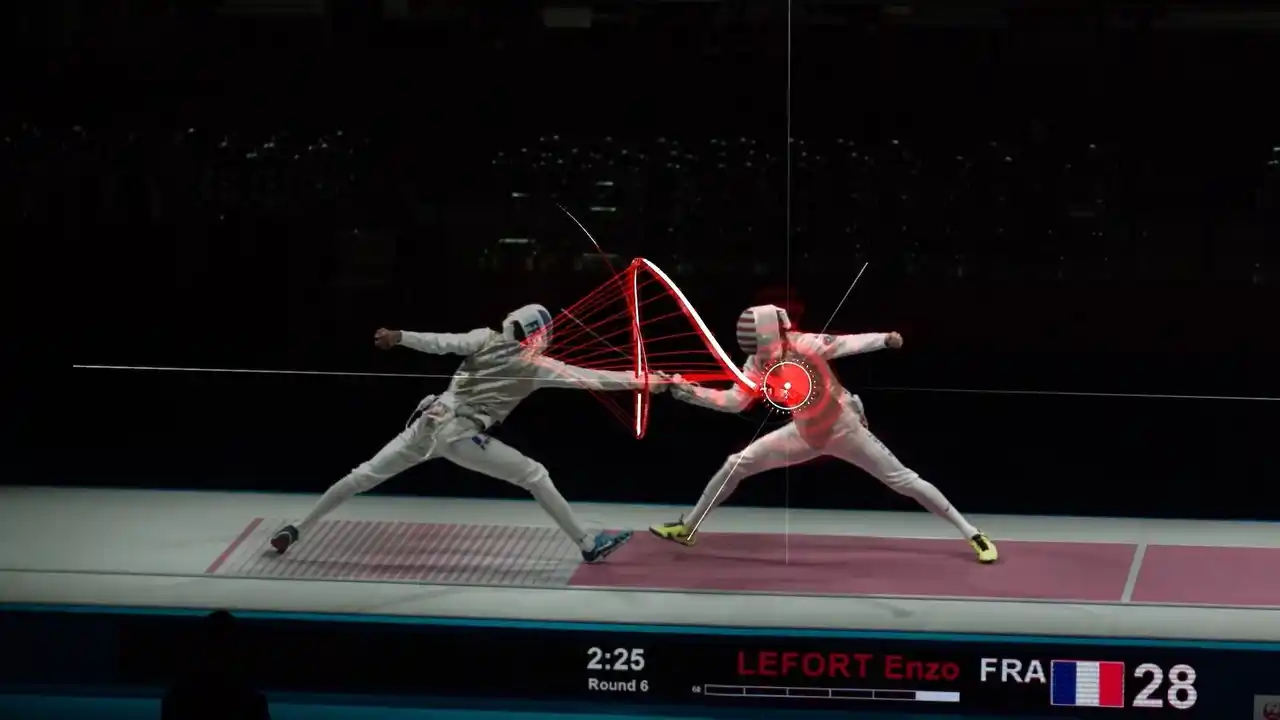 【ライゾマティクス】人間の視覚では追いきれない剣先を検出し、リアルタイムで AR 合成する「Fencing Visualized」がロサンゼルスの国際大会 World Fencing League の実戦に導入