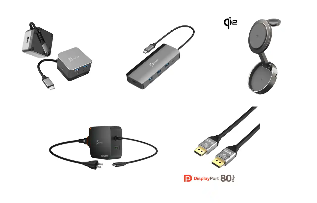 j5createから超小型マルチアダプター・Qi2充電器・16K対応ケーブルなど計5製品を10月24日より順次、発売開始！