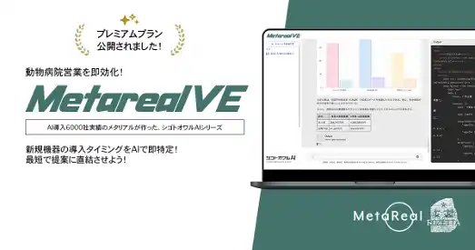 【ロゼッタ】 動物病院の新機器導入ニーズ分析AIエージェント「Metareal ヴェットイクイップ(Metareal VE)」プレミアムプラン2/10提供開始