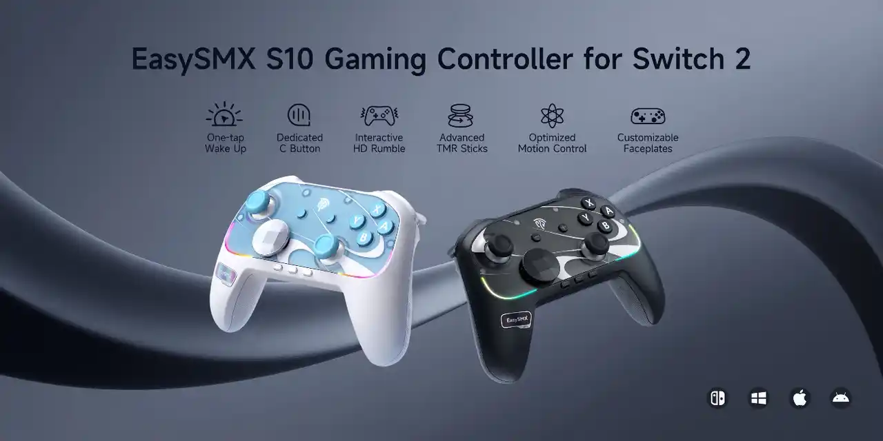 EasySMX、Switch 2向けに最適化された新型「S10ゲームコントローラー」を発表 ～ TMRスティック＆HD振動を搭載 ～