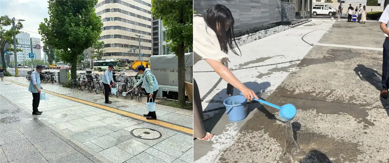 【水道機工株式会社】 国土交通省推進　8月1日(金)~8月7日(木)「水の週間」水道機工「打ち水イベント」全国各地の拠点で開催再利用水30L使用、水資源の重要性を再認識する機会に