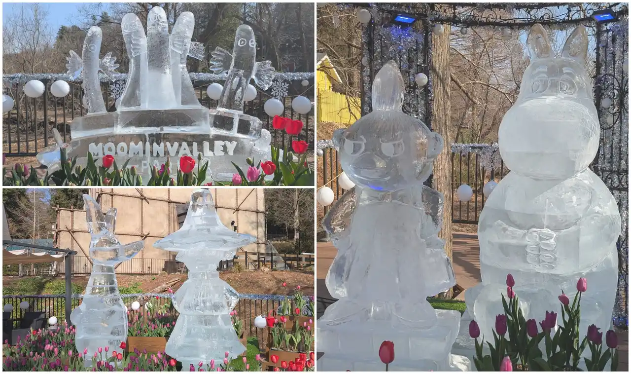 【株式会社ムーミン物語】 ムーミンバレーパーク初の氷彫刻展示を開催！世界大会で活躍する彫刻師によるアイスカービングのライブパフォーマンスに来園者が魅了