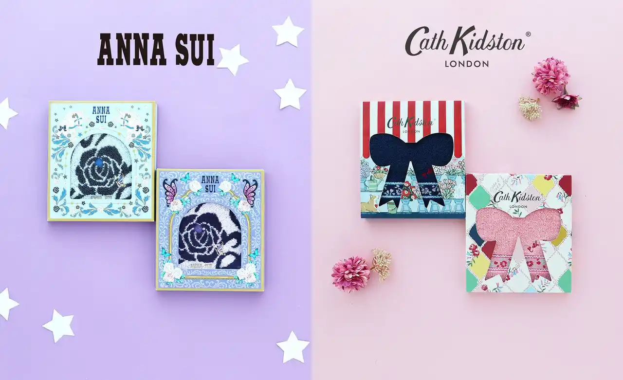 バッグに忍ばせて、気負わず渡せる春の手土産！「ANNA SUI」「Cath Kidston」の2ブランドから、限定パッケージ入りタオルハンカチが登場