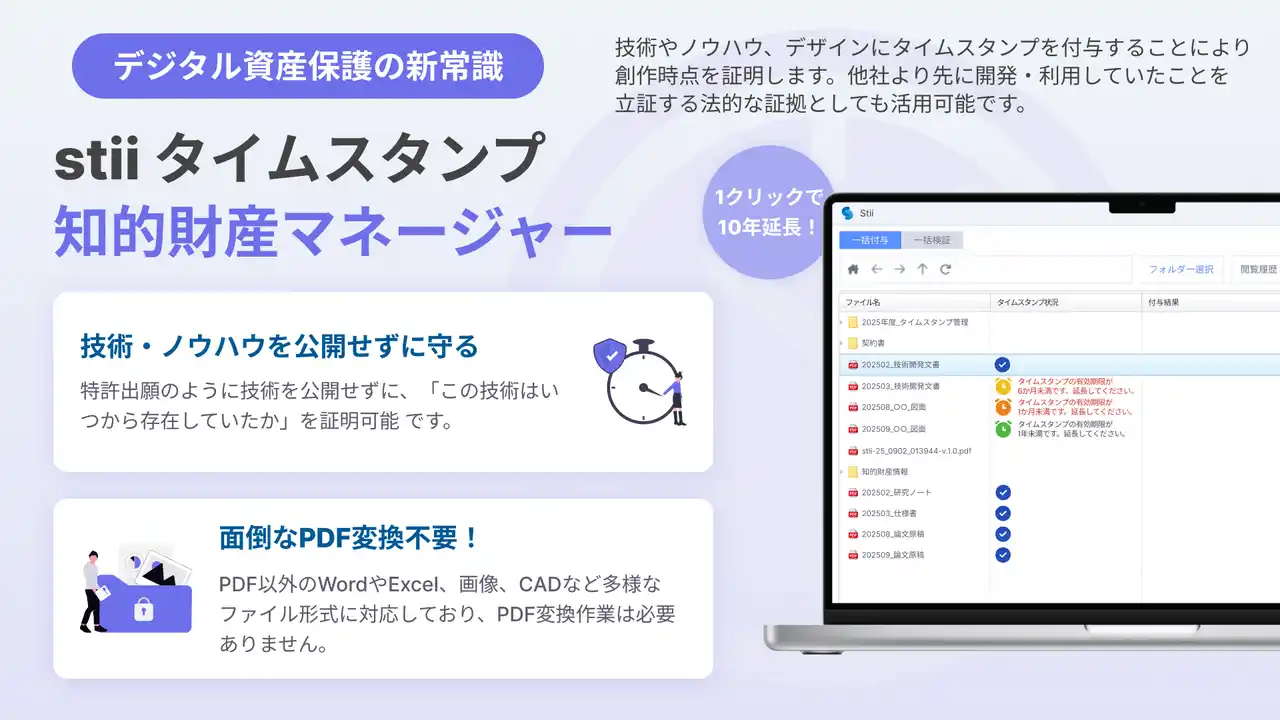【株式会社AKUODIGITAL】 弁理士協同組合と特約店契約を締結｜知財保護ツール「stii タイムスタンプ知的財産マネージャー」が組合員向けに優待提供開始