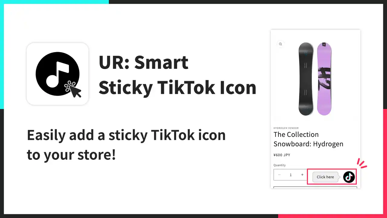 【株式会社UnReact】 【海外向け】EC アプリ「UR: Smart Sticky TikTok Icon」を株式会社 UnReact がリリース