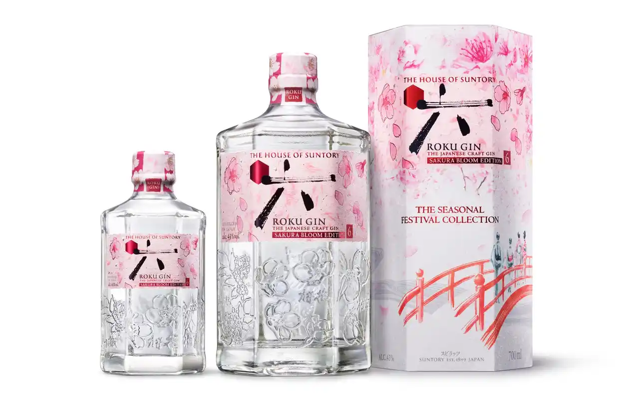 【サントリーホールディングス株式会社】 サントリージャパニーズクラフトジン「ＲＯＫＵ〈六〉ＳＡＫＵＲＡ ＢＬＯＯＭ ＥＤＩＴＩＯＮ」数量限定新発売