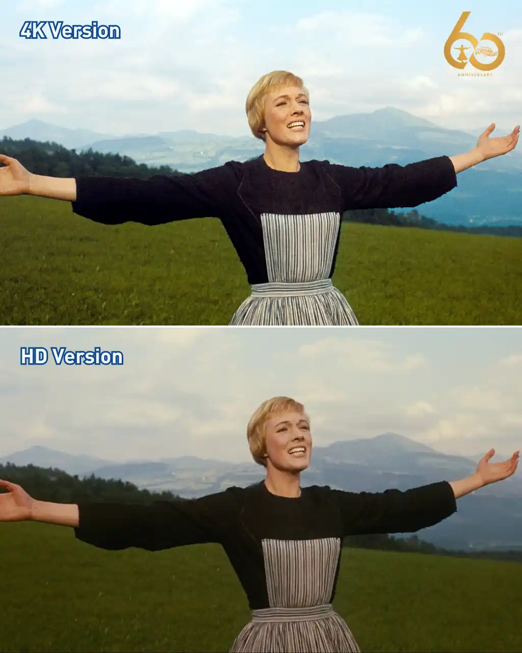 11/21(金)~㊗️60周年記念特別上映『サウンド・オブ・ミュージック』TOHOシネマズ 日比谷ほかにて。４Kとオリジナル素材の比較画像が公開になりました！