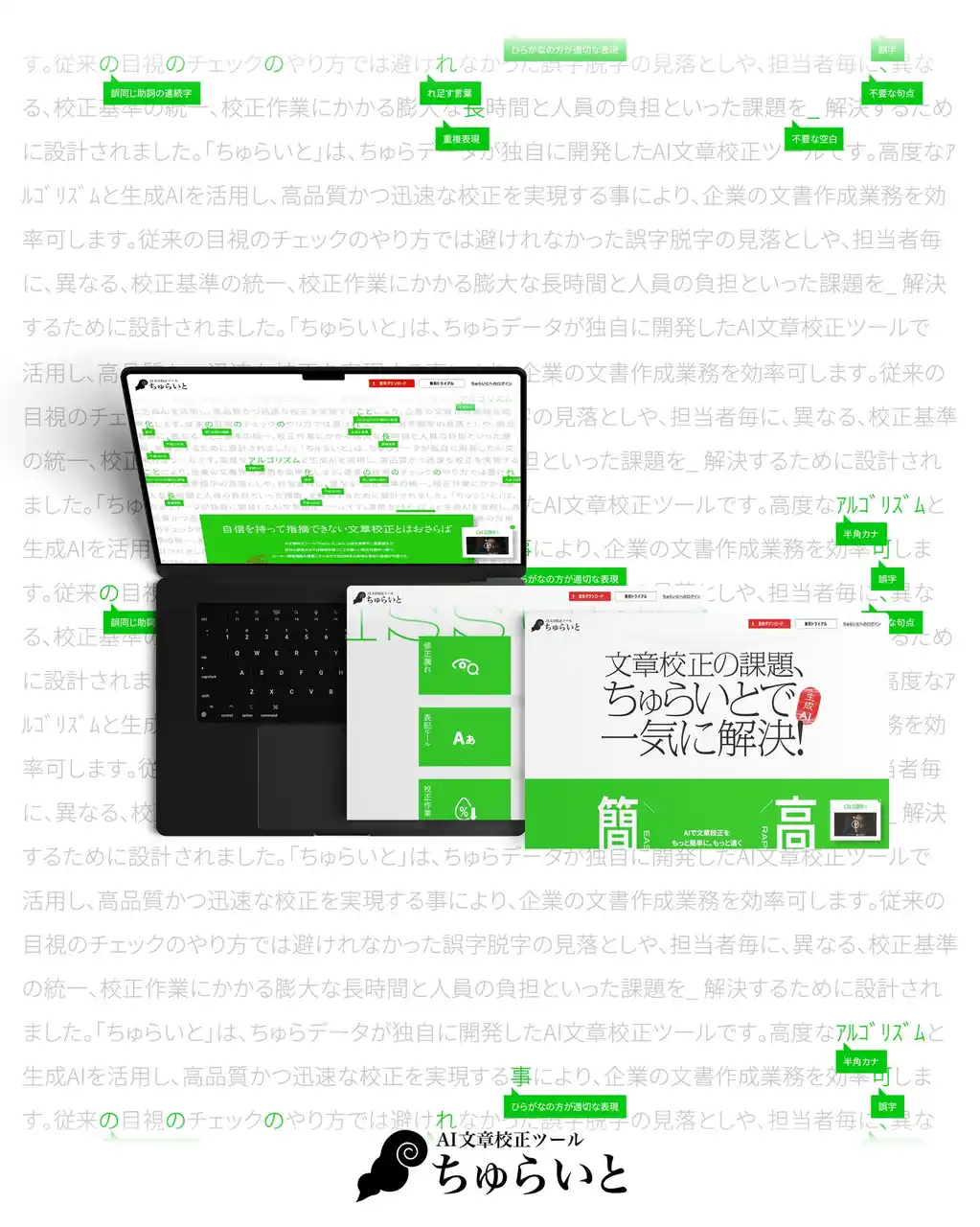 【BtoB広告賞・金賞】AI文章校正ツール「ちゅらいと」のサービスサイトが金賞を受賞しました。
