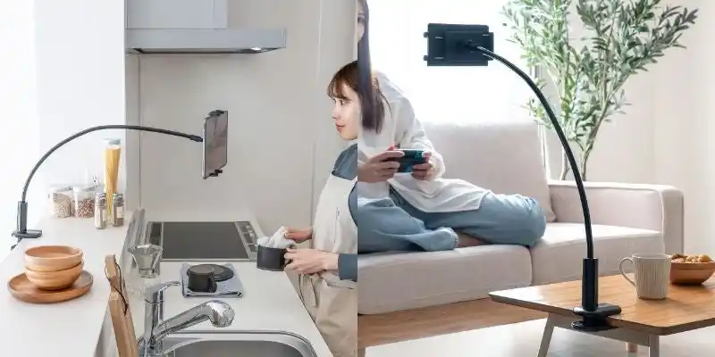 【サンワダイレクト】 寝ながら作業革新！クランプ式アームスタンドを12月9日に発売