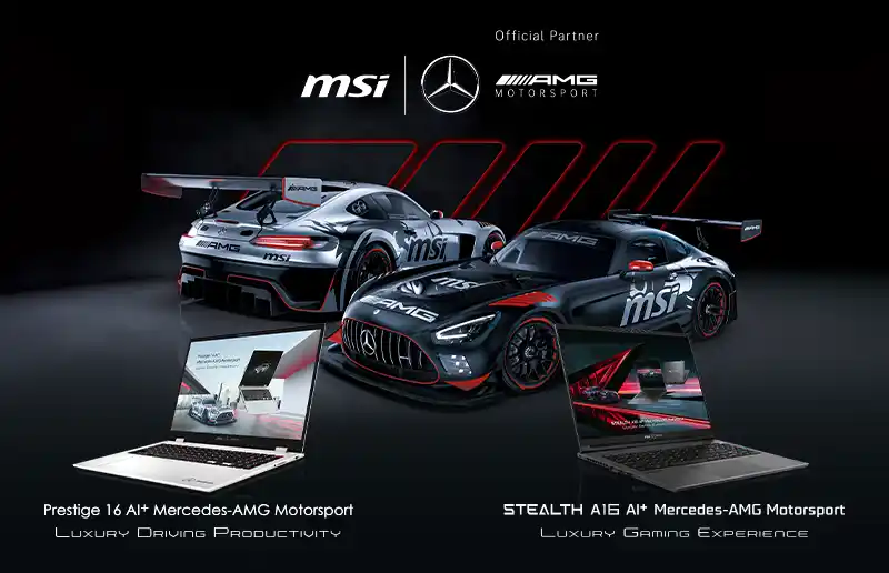 【エムエスアイコンピュータージャパン株式会社】 MSIとMercedes-AMG Motorsportのコラボレーション第3弾！ 2025年はゲーミングノートPCとハイスペックノートPCの２モデルを発売！！