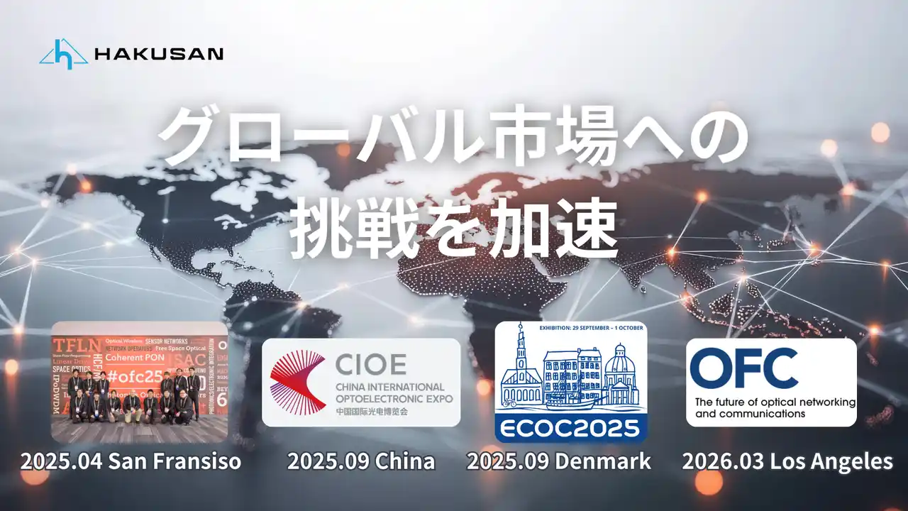 株式会社白山、OFCに続き世界三大展示会「CIOE」「ECOC」にも初出展！- グローバル市場への挑戦を加速