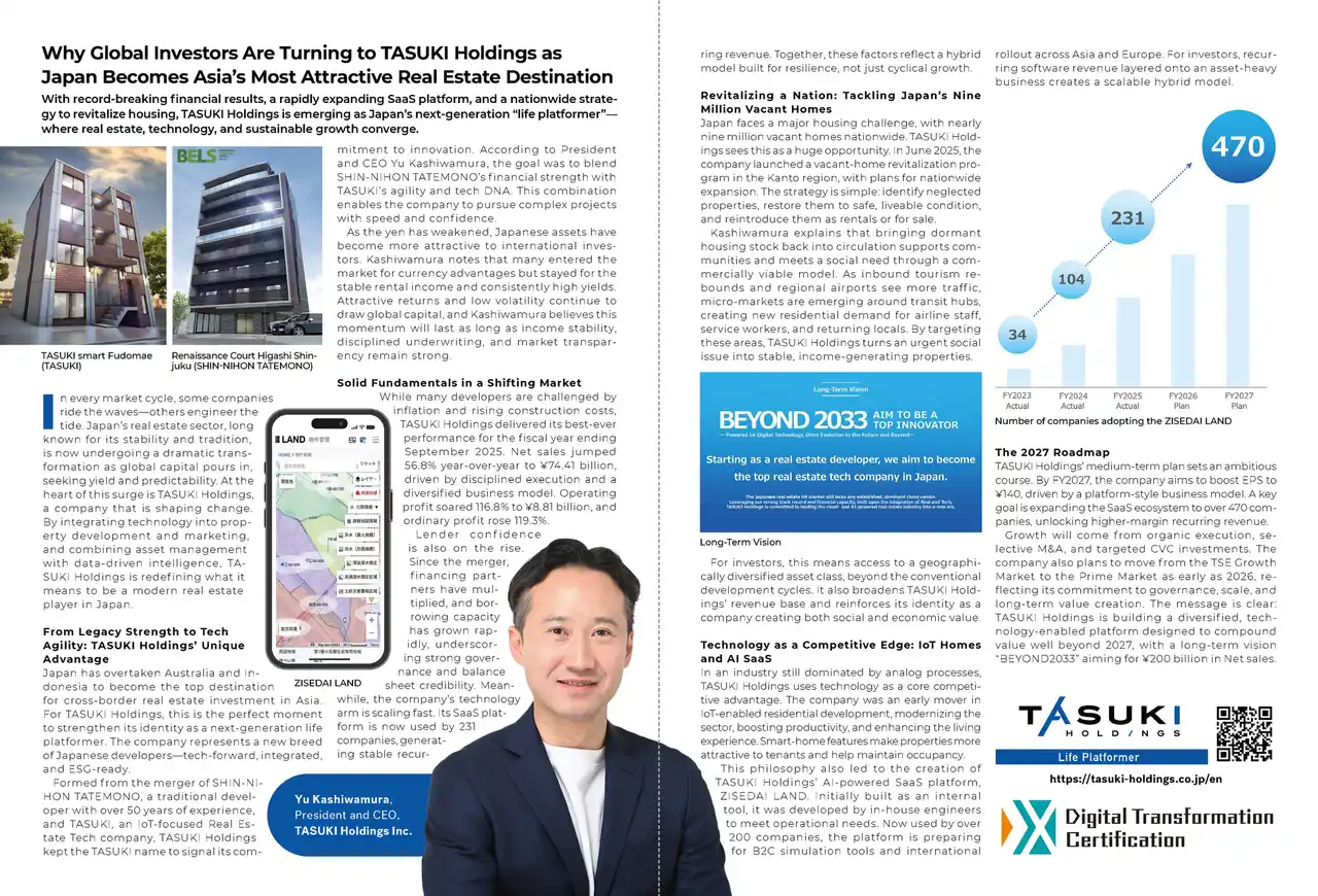 【タスキホールディングス】 タスキホールディングス代表へのインタビュー記事が米経済誌「Bloomberg Businessweek」に掲載