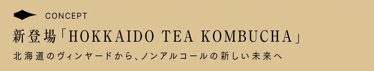 北海道発！ワイン用ブドウリーフのお茶から生まれた“ノンアルコール×炭酸ドリンク”「HOKKAIDO TEA KOMBUCHA」が新登場！