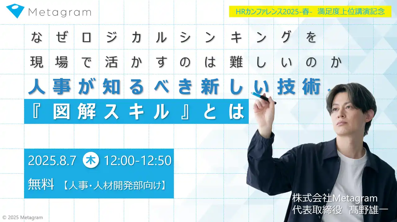 Metagram高野雄一が登壇したHRカンファレンス2025春にて、「図解スキル」講演が満足度上位講演に選出