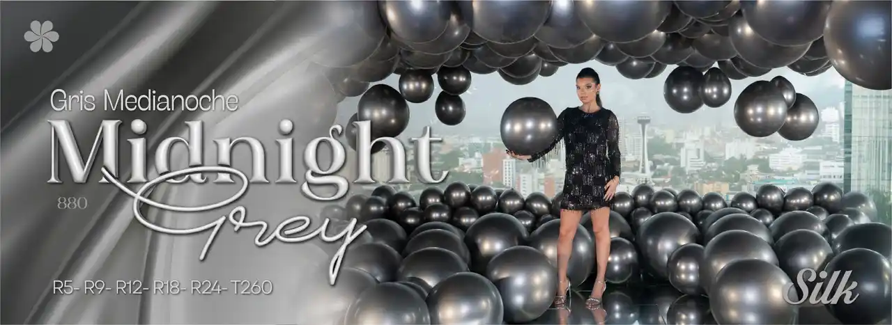 風船問屋のキッシーズ、センペルテックス社（コロンビア）から発売の新色ゴム風船ミッドナイトグレーを日本先行開始。