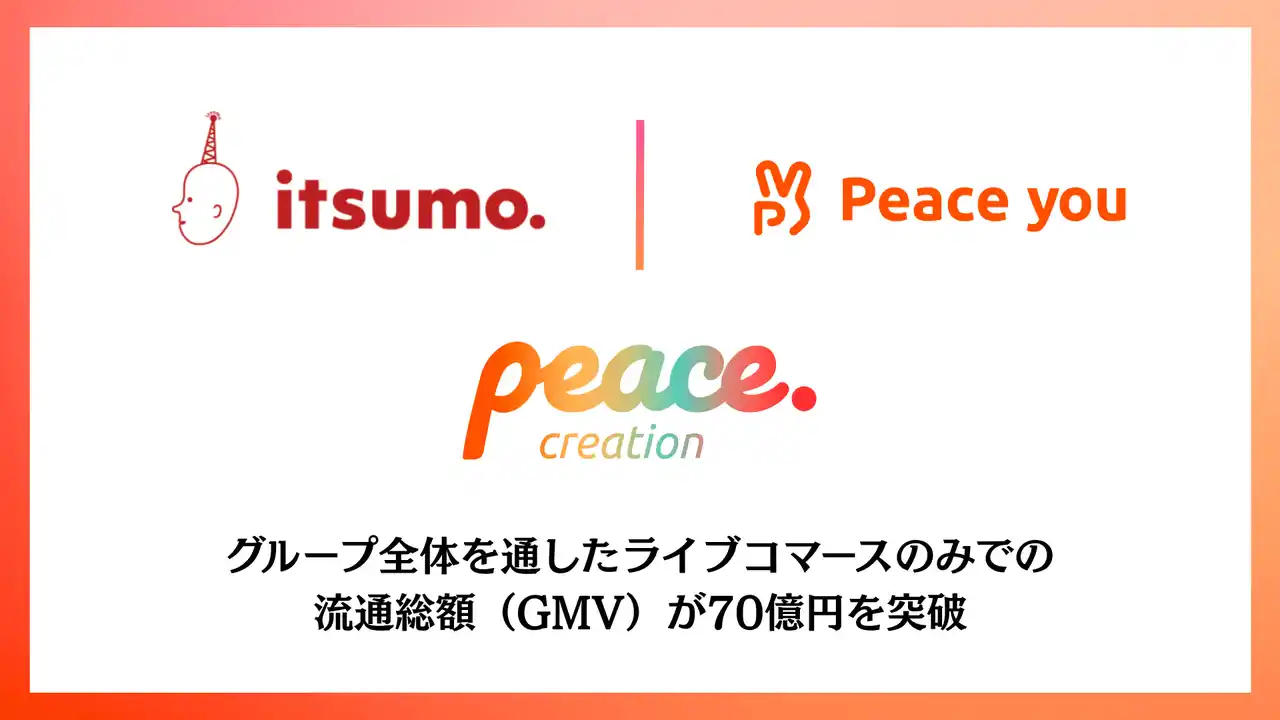 ピースクリエイション、グループのライブコマースのみでの流通総額（GMV）が70億円を突破