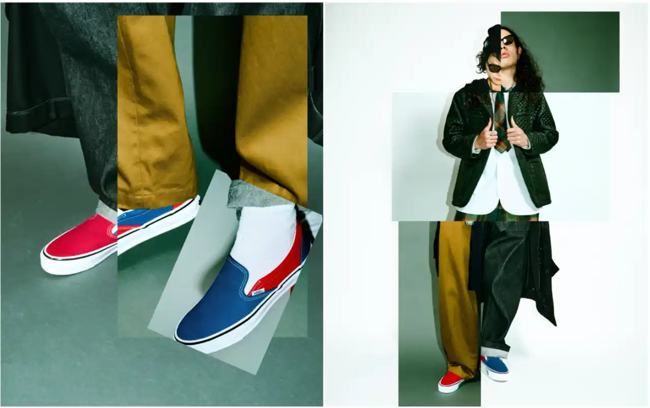 【VANS JAPAN】 OTW by Vans x ENGINEERED GARMENTS　ニューヨーク拠点のブランドとのコラボレーション最新作 タイムレスなデザインに左右非対称のアクセントを加えたSlip-Onが誕生
