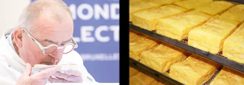 (左)モンドセレクション2025喫食審査の様子 (右)製造中の玉子焼