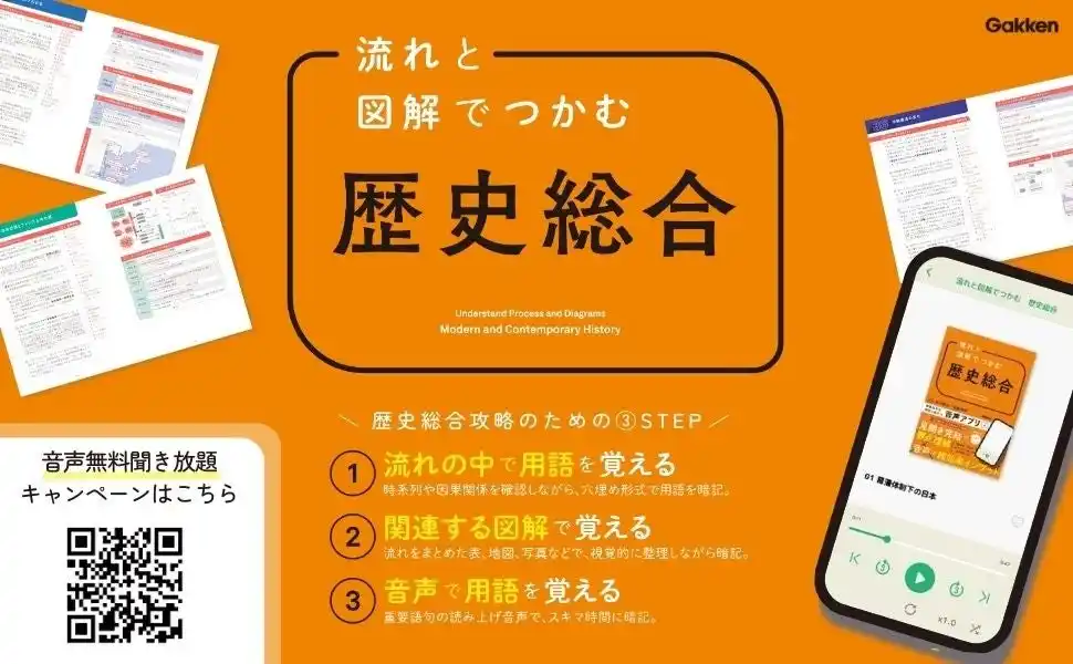 【共通テスト直前対策に！】12/26（金）～1/18（日）限定「重要語句読み上げ音声」の無料聞き放題キャンペーンをスタート。『流れと図解でつかむ 歴史総合』で、得点力を一気に引き上げる！