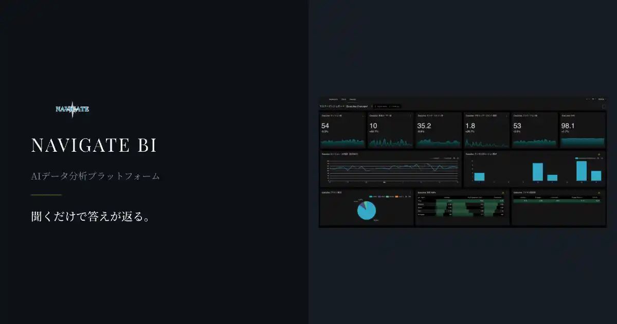 【合同会社NAVIGATE】 チャットで質問するだけでAIがグラフを自動生成 ── データ分析プラットフォーム「NAVIGATE BI」を正式ローンチ