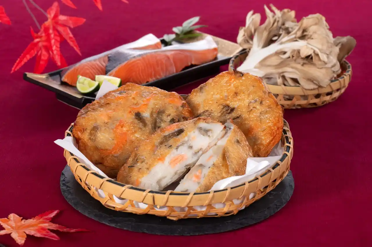 【株式会社まる天】 【磯揚げまる天】旬の味覚を楽しむ 秋限定の新商品「鮭まいたけ天」が登場！2025年9月1日(月)より一部店舗限定発売