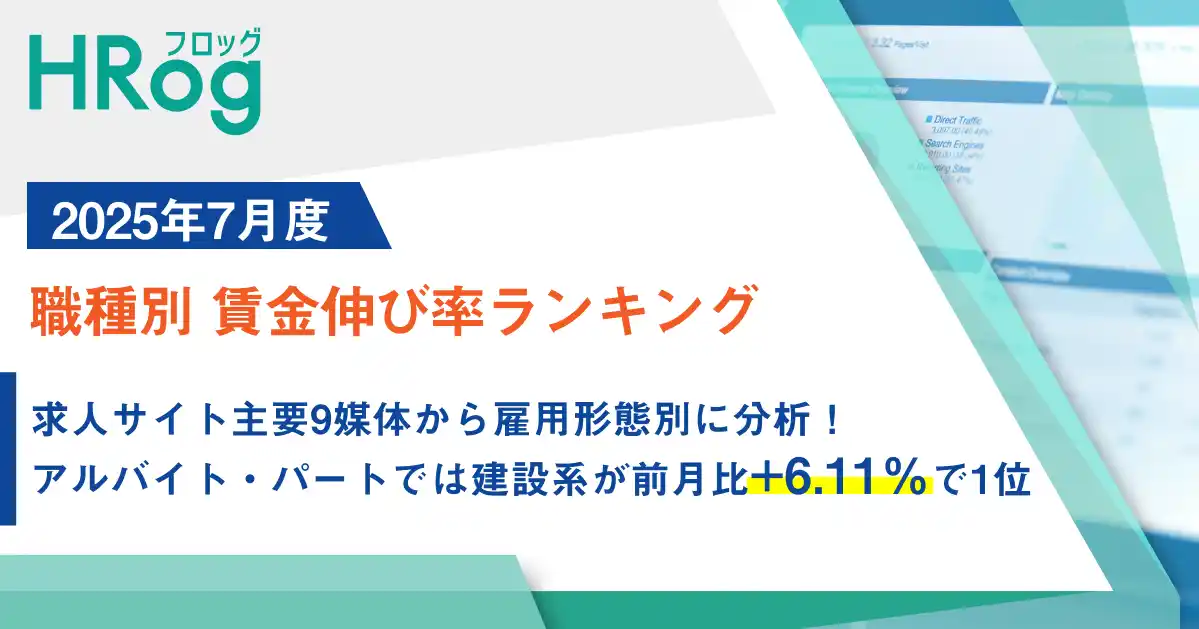 【株式会社フロッグ】 求人サイト主要9媒体から雇用形態別に分析！アルバイト・パートでは建設系が前月比+6.11％で1位【2025年7月度 職種別 賃金伸び率ランキング】