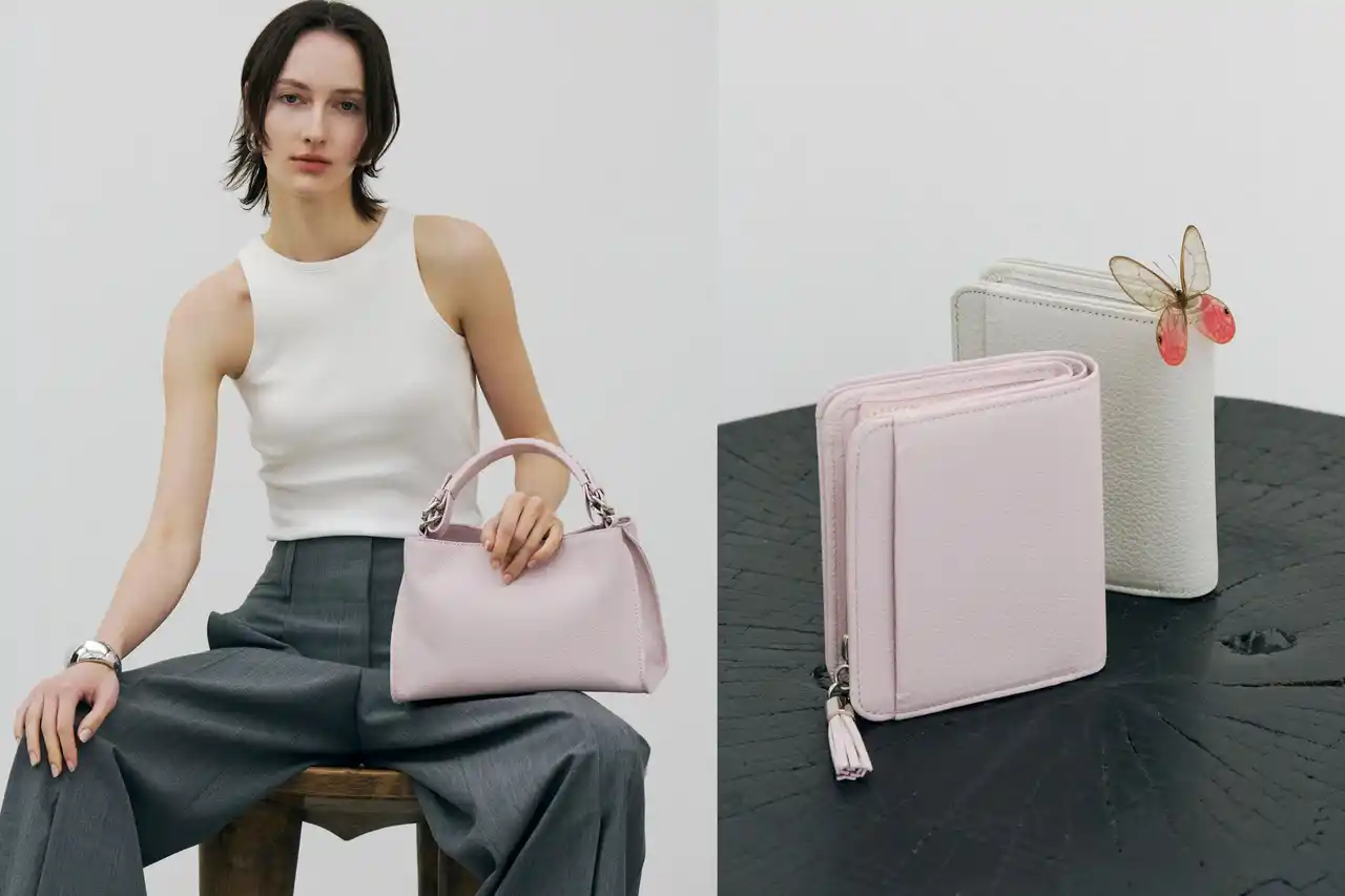 土屋鞄のエッセンシャルシリーズ「クラルテ」に春を彩る新色「シェルピンク」と数量限定色「ホワイトサンド」が登場
