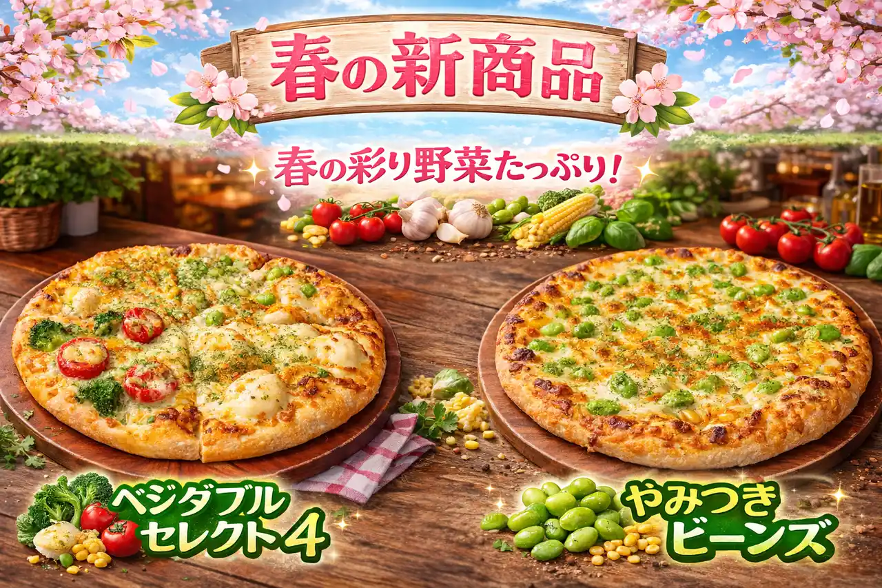 ナチュラルスマイルピザ、春の新商品「やみつきビーンズ」「ベジタブルセレクト4」を2026年3月14日より販売開始