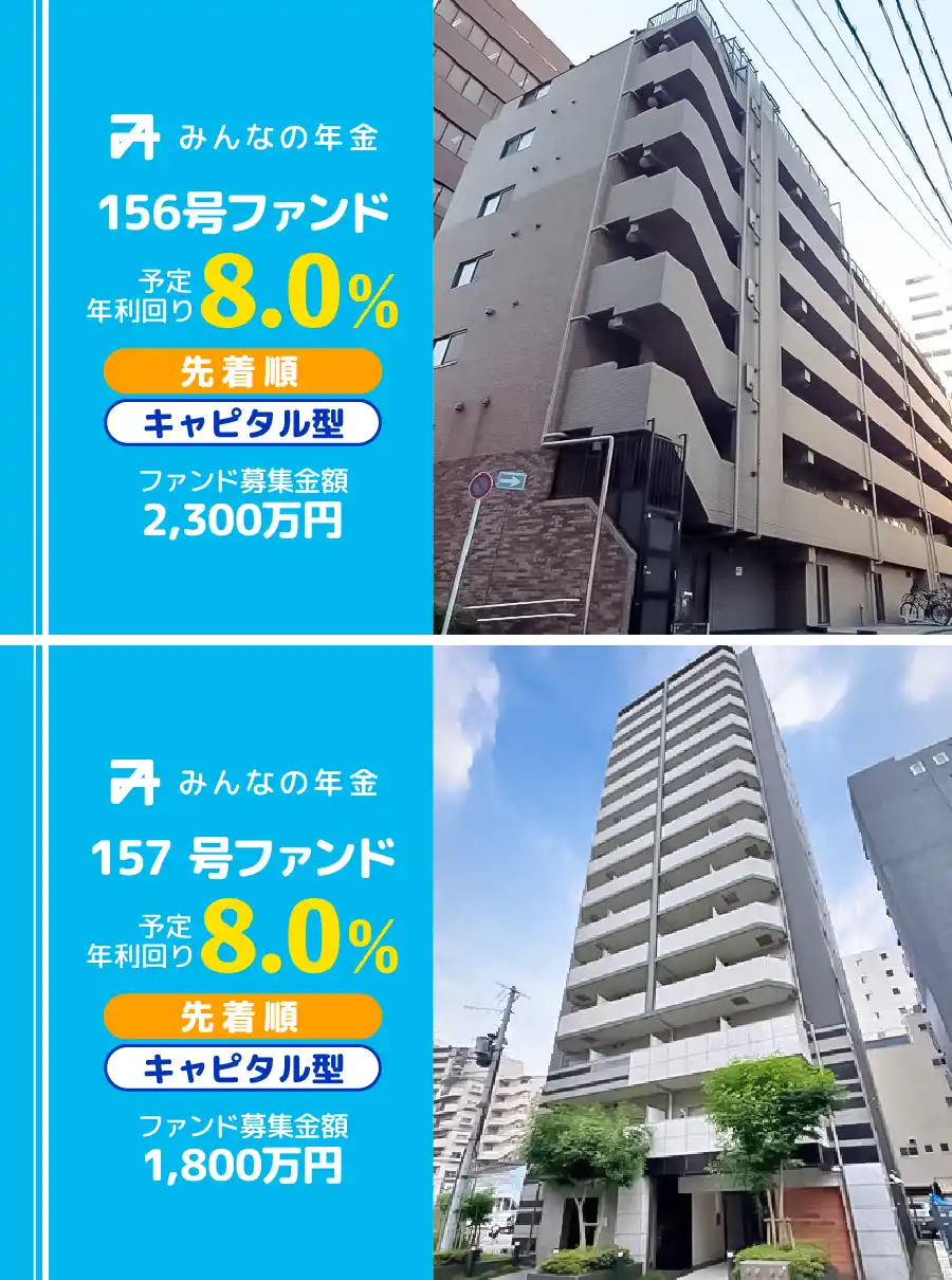 【株式会社ネクサスエージェント】 『みんなの年金』156・157号ファンド　2025年12月22日（月）より先着順にて募集開始