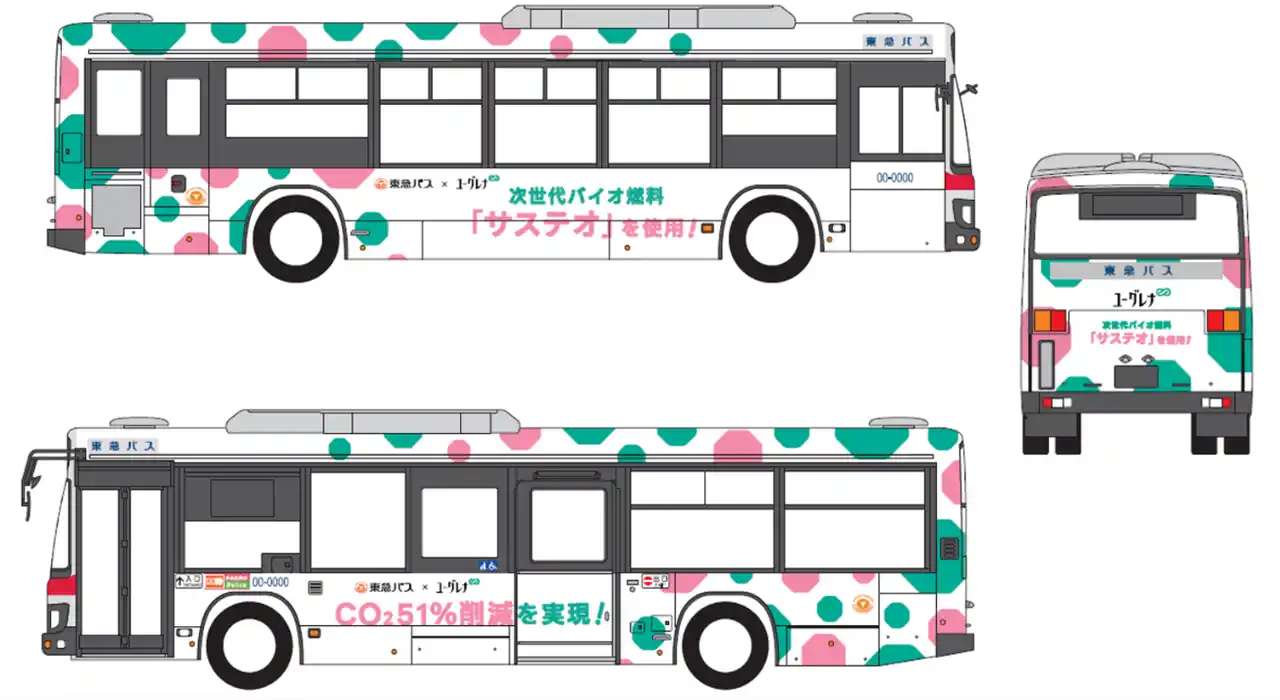 【株式会社ユーグレナ】 国内初、路線バスにHVO51%混合燃料「サステオ51」を導入　東急バスとユーグレナ社が実施
