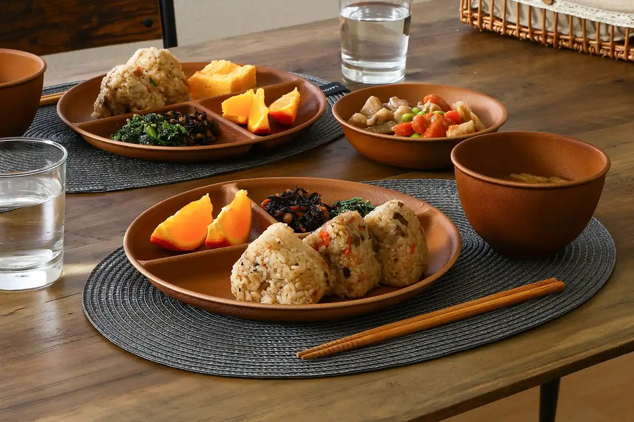 【不二貿易株式会社】 【新発売】水も油もサッと弾いて後片付けが時短に！木製食器風なのに食洗機・レンジOKな「撥水合成漆器シリーズ」