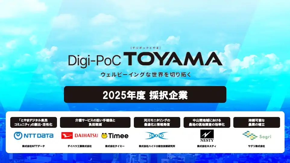 事業共創カンパニーRelic、北陸銀行と共同推進する富山県の「Digi-PoC TOYAMA」実証実験プロジェクトにおいて6社の採択が決定