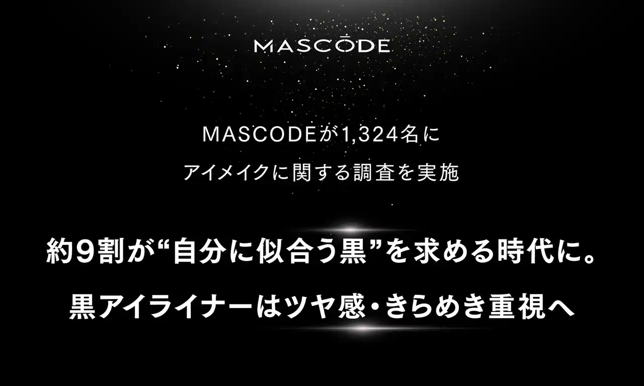 【株式会社サン・スマイル】 【MASCODEが1,324名にアイメイクに関する調査を実施】約9割が“自分に似合う黒”を求める時代に。黒アイライナーはツヤ感・きらめき重視へ