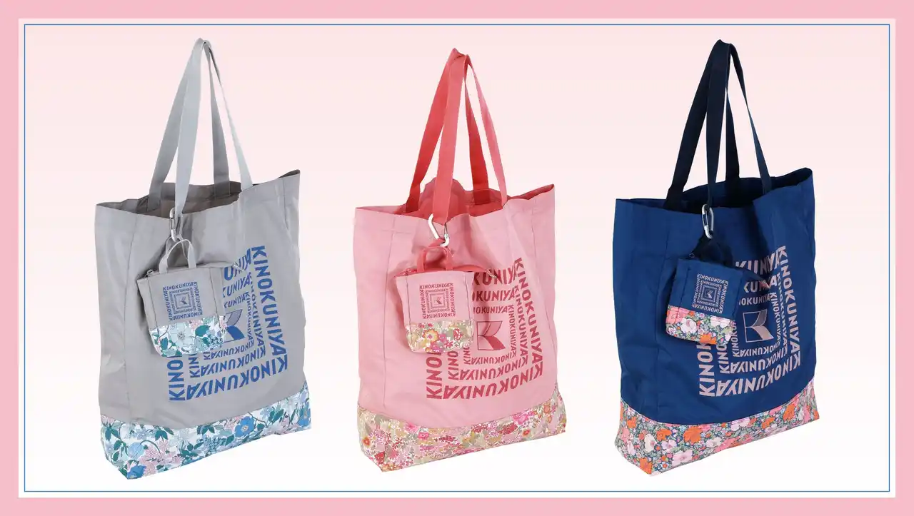 【紀ノ国屋】人気のリバティプリント生地を使用した、小さくまとまるトートバッグが3色展開で新登場！