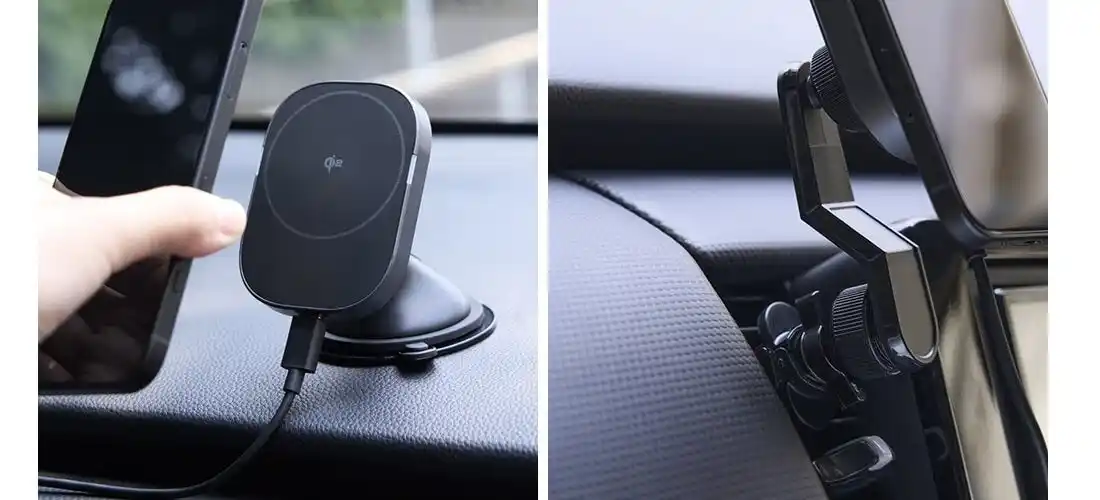【エレコム株式会社】 運転中もスマートフォンを高速充電！しっかりマグネット固定ができて、角度調節できるQi2対応 車載ホルダー 2モデルを新発売