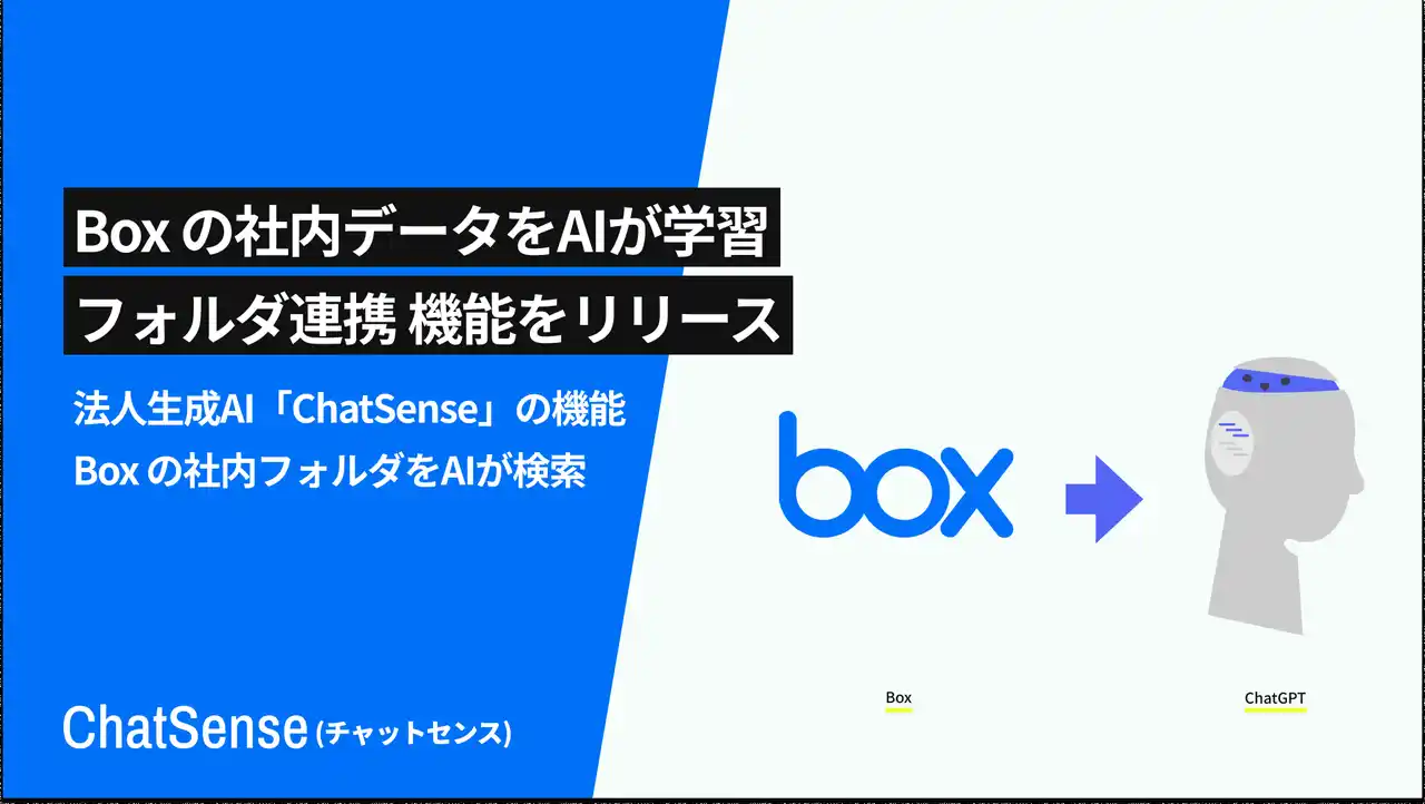 【株式会社ナレッジセンス】 「Box」の社内データを AI が学習・検索できる「ChatSense」、フォルダ連携機能をリリース
