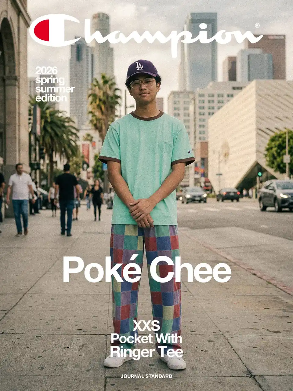 JORNAL STANDARDより、Champion別注のポケットが小さいTシャツ”ポケチー”が登場