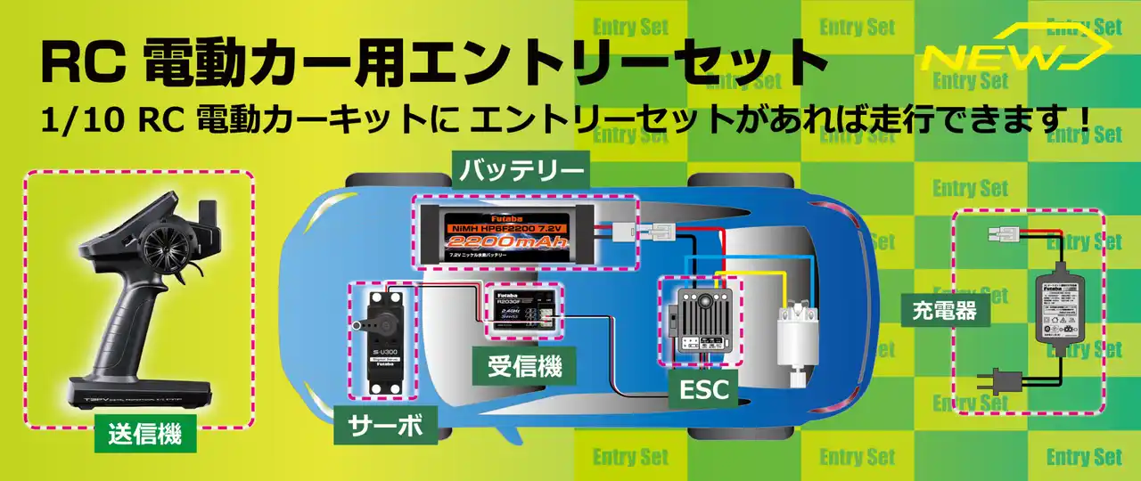 【双葉電子工業】 T3PV送信機を使用した、“1/10電動カー用 エントリーセット” 発売