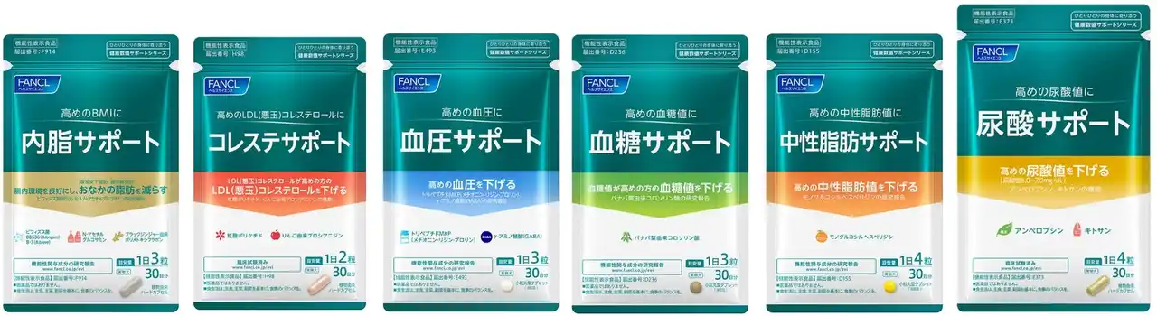 【株式会社ファンケル】 ファンケル「健康数値サポートシリーズ」サプリのパッケージをリニューアル